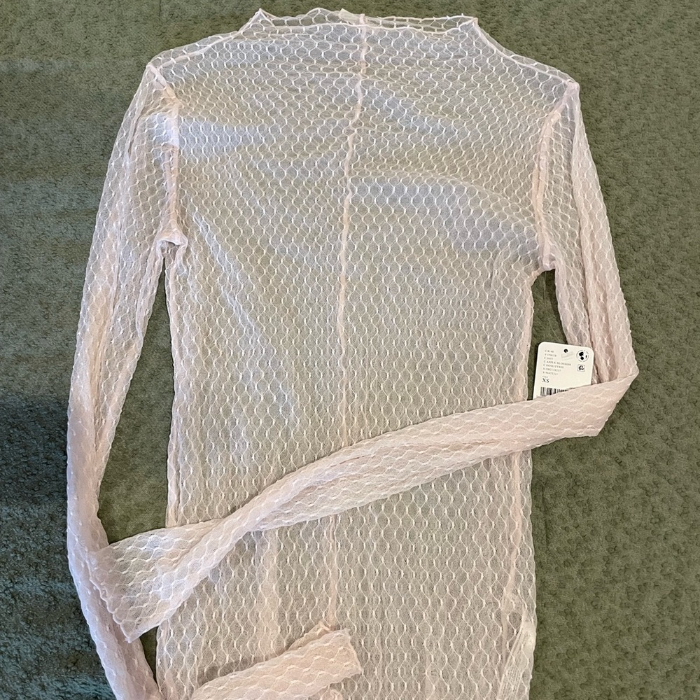 Free People Soft Pink Lace Top